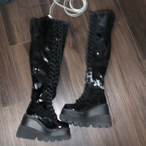 Patent Rave royalty Thigh High Boots